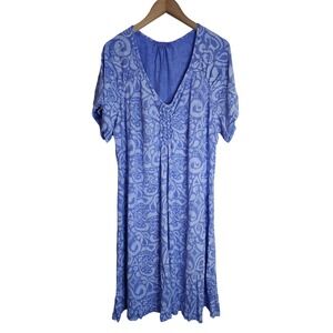 Fresh Produce Dress Women's 3X Swirl‎ Design Short Sleeve Purple